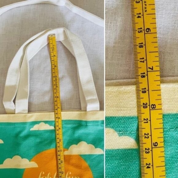 Summer Sunset Canvas Beach Tote FabFitFun Shoulder Bag Foldable Travel Shopping - Picture 12 of 12